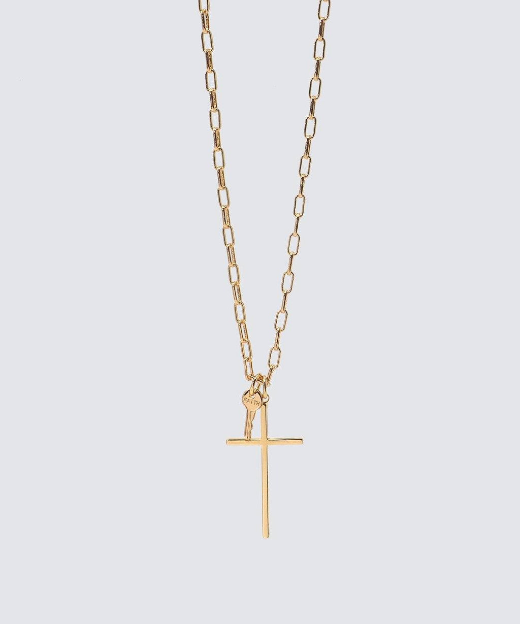 Cross & Mini Key Necklace