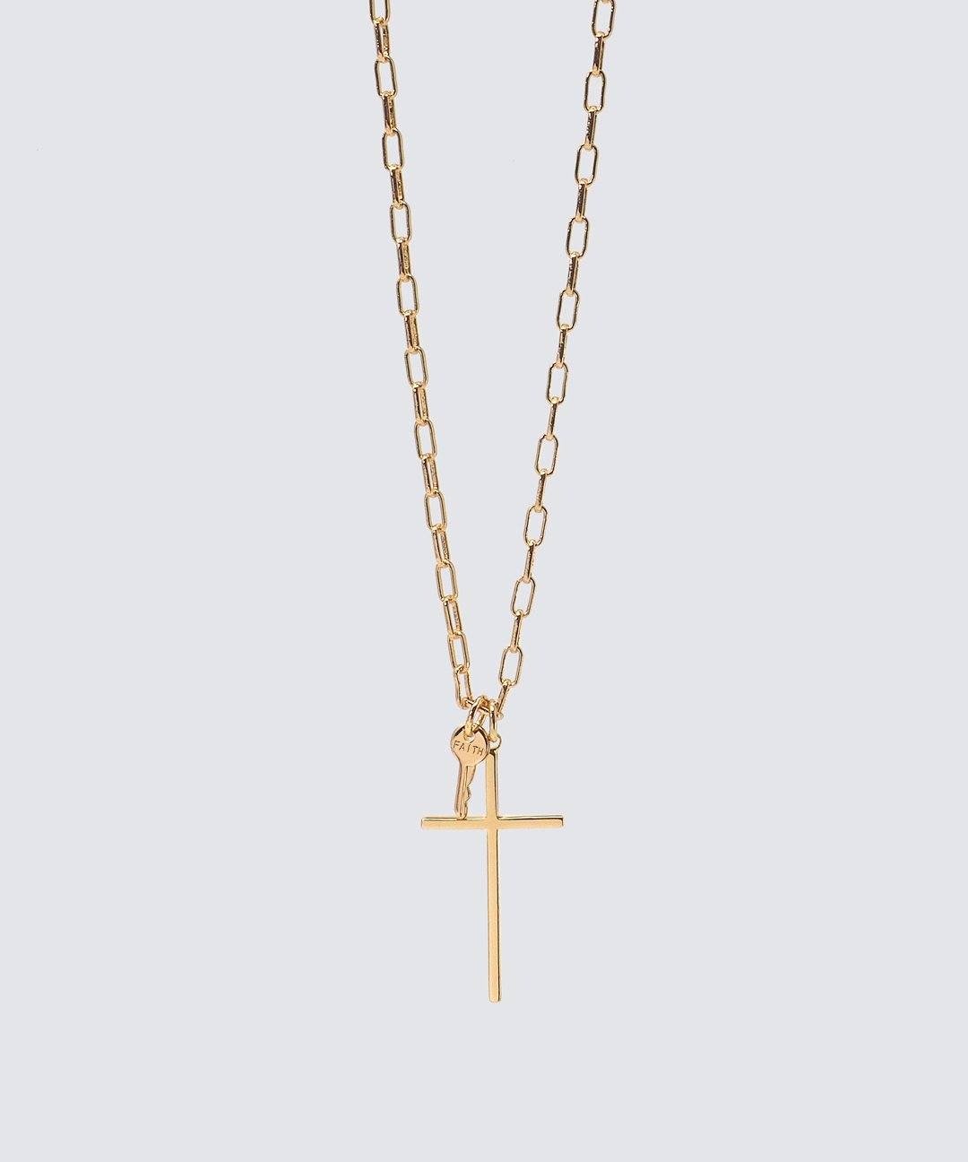 Cross & Mini Key Necklace