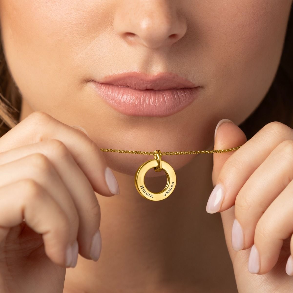 Personalized Family Circle Engraved Necklace