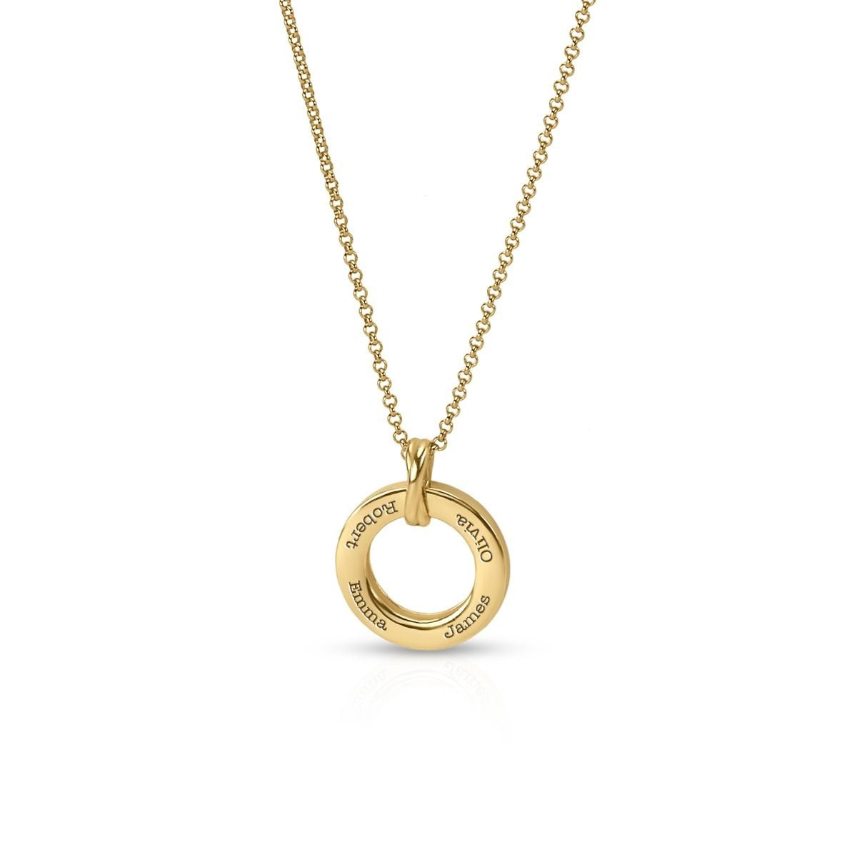 Personalized Family Circle Engraved Necklace