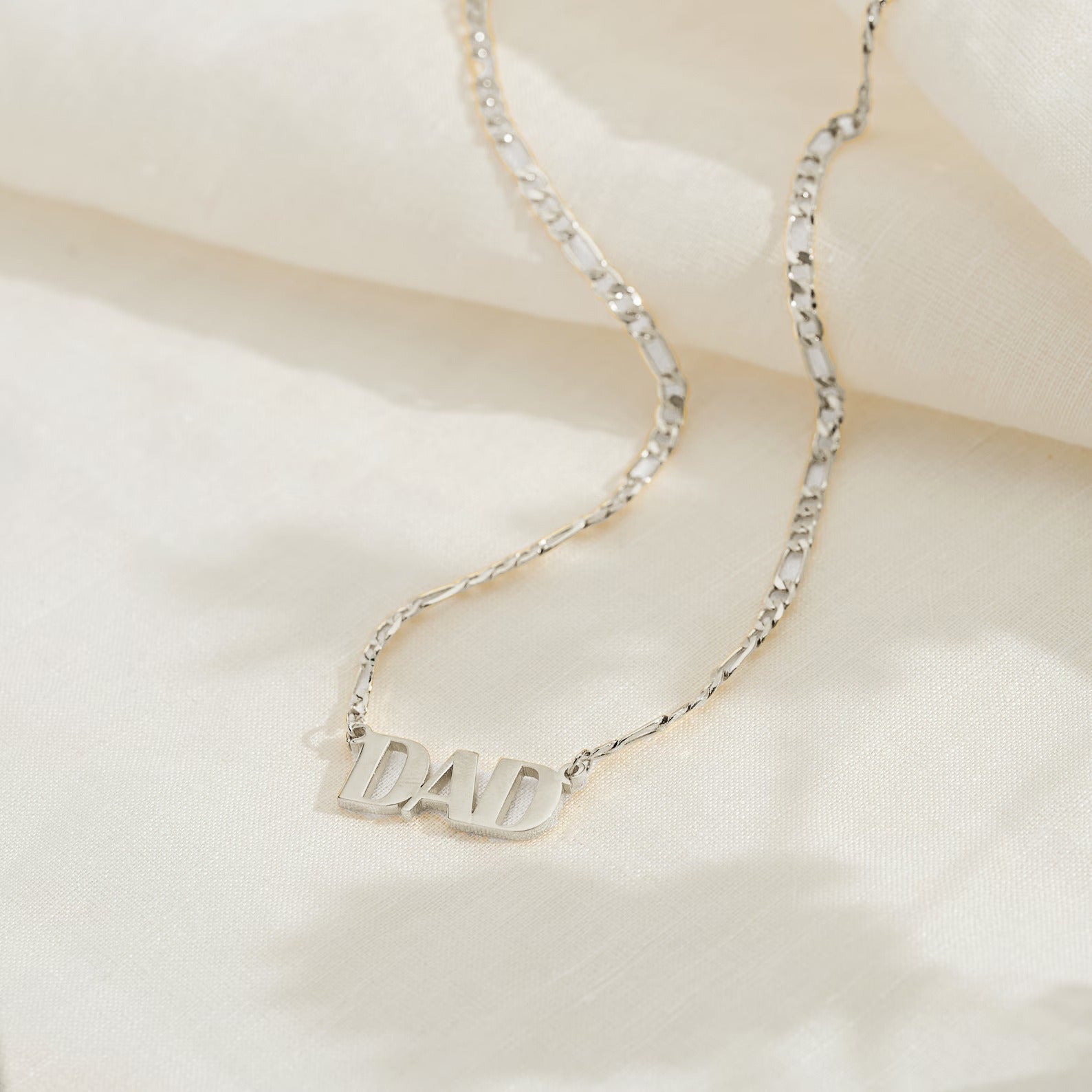 Father's Day Gift - Men's Stainless Steel Necklace with "DAD" Letter Pendant - Customizable