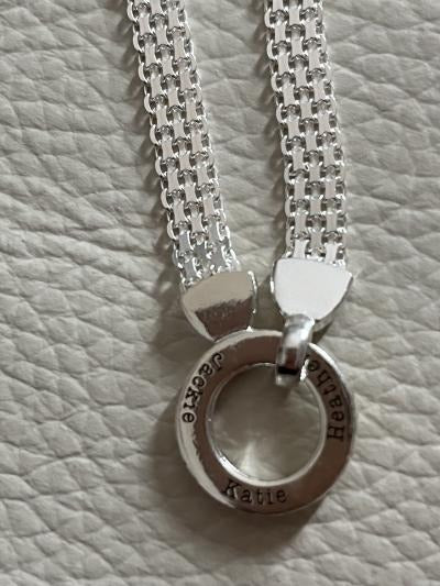 Mantra Circle Milanese Chain Name Necklace [Sterling Silver]