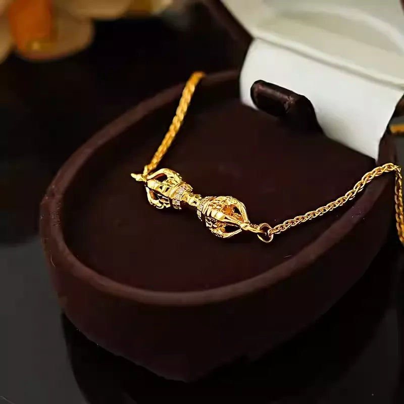 Medieval Vajra Chain Bracelet, 'Thunderbolt Relic'