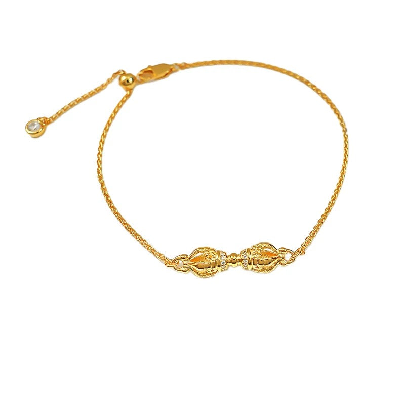 Medieval Vajra Chain Bracelet, 'Thunderbolt Relic'