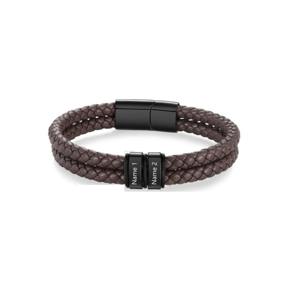 Men's Business Leather Bracelet - Top Grain Cowhide with Stainless Steel Buckle