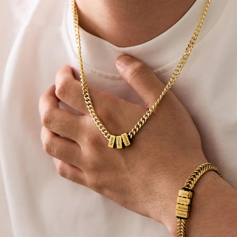 Men's Stainless Steel Cuban Link Chain - Father's Day Gift - DIY Customizable
