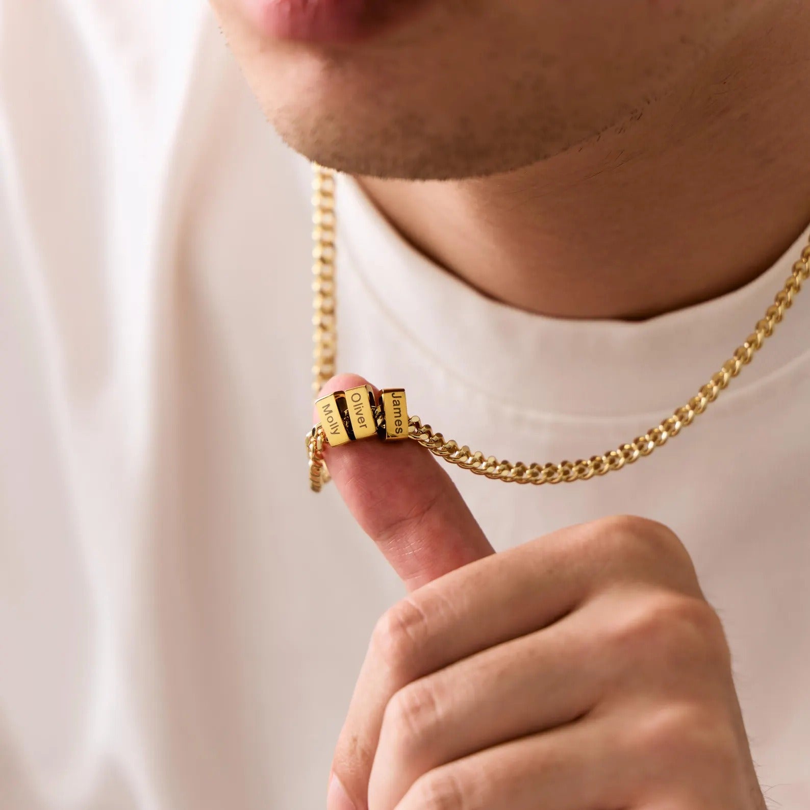 Men's Stainless Steel Cuban Link Chain - Father's Day Gift - DIY Customizable