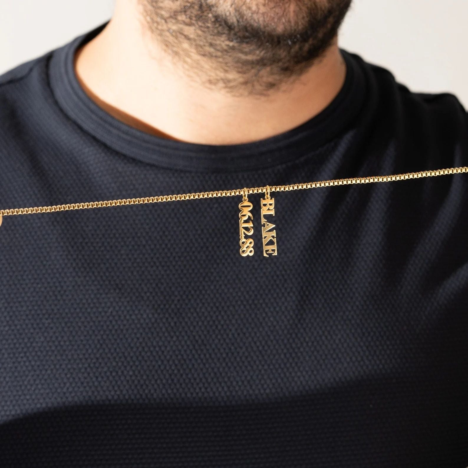 Men's Stainless Steel Name Necklace - Father's Day Gift - DIY Personalized Name Pendant