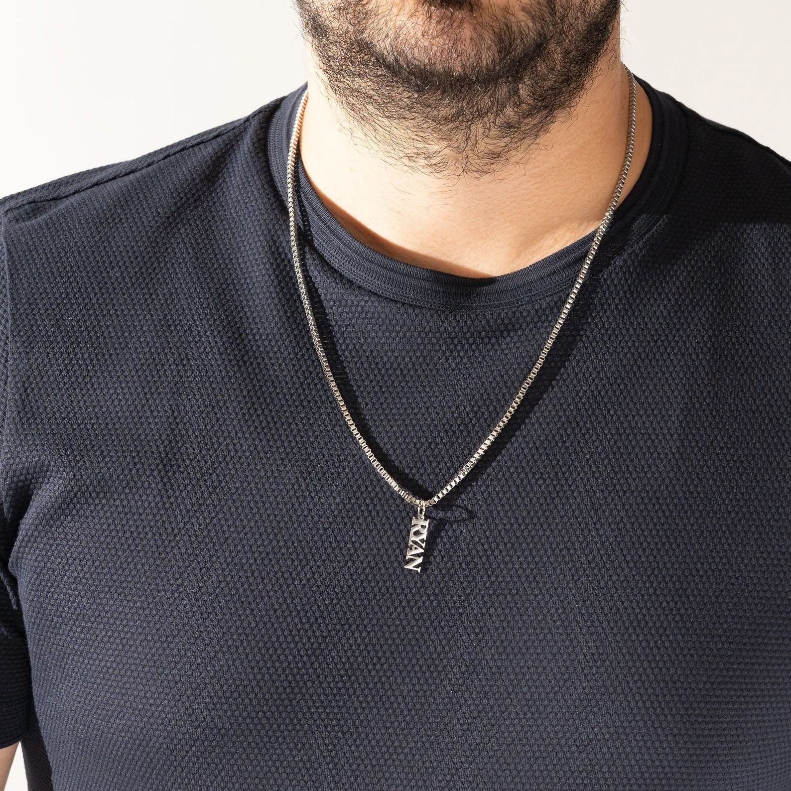 Men's Stainless Steel Name Necklace - Father's Day Gift - DIY Personalized Name Pendant