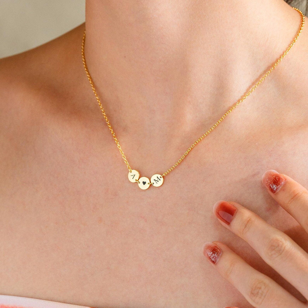 New Letter Name Stainless Steel Necklace | Stylish Disc Pendant for Women