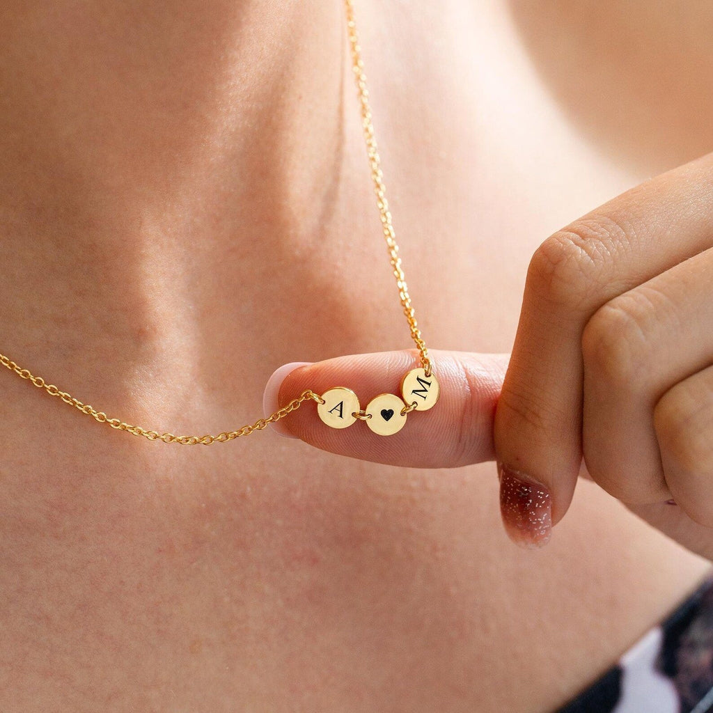 New Letter Name Stainless Steel Necklace | Stylish Disc Pendant for Women