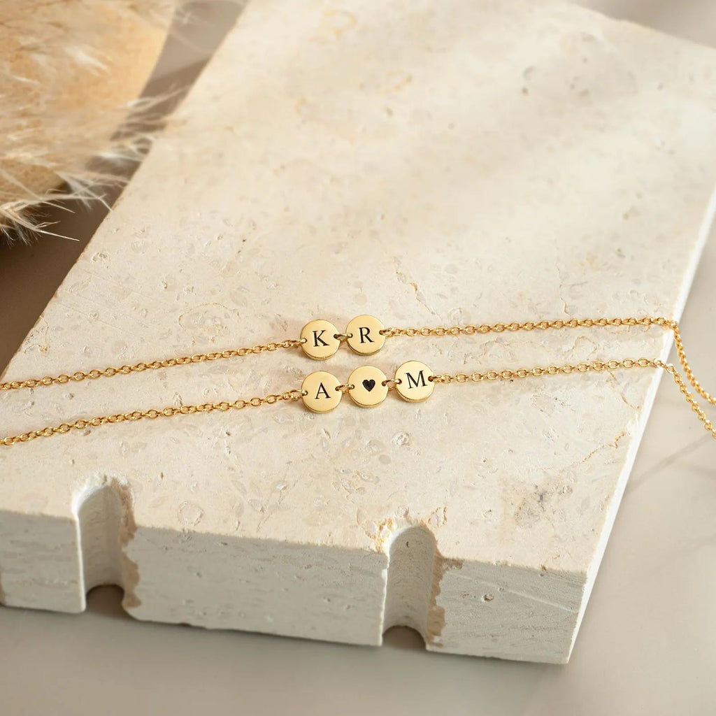 New Letter Name Stainless Steel Necklace | Stylish Disc Pendant for Women