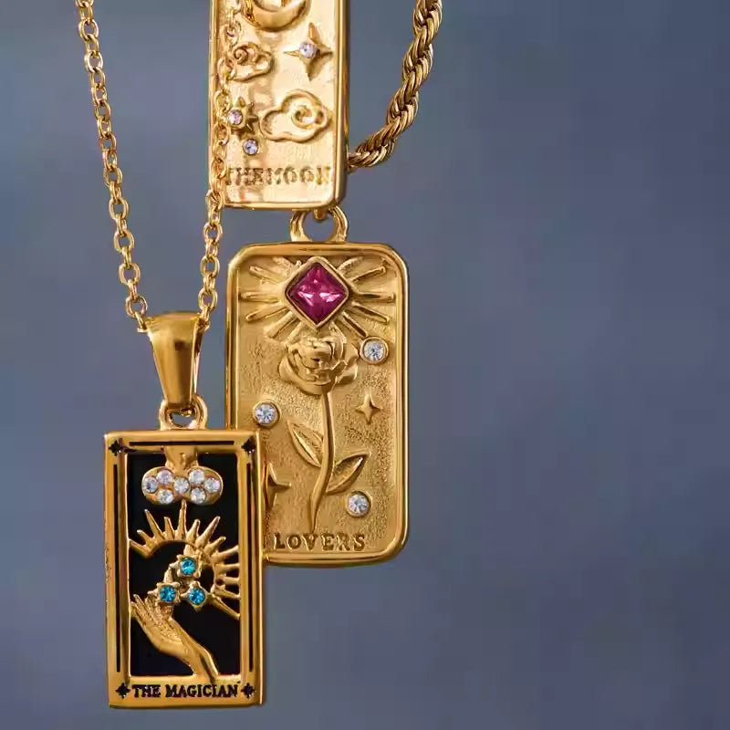 Celestial Heart Connection Necklace, 'The Lovers'