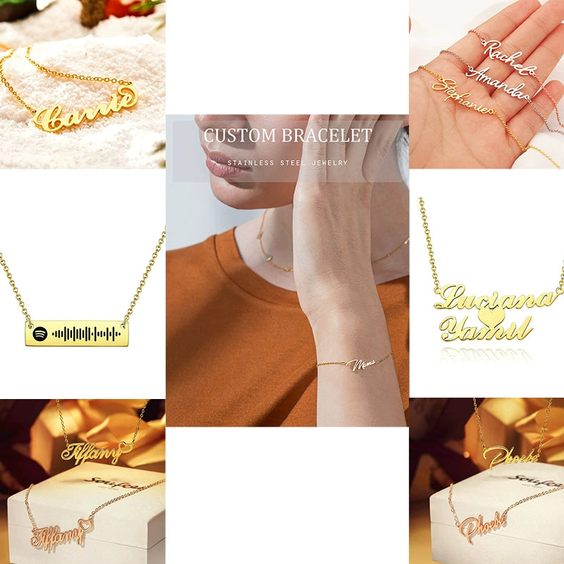 Necklace name custom DIY letter collarbone chain