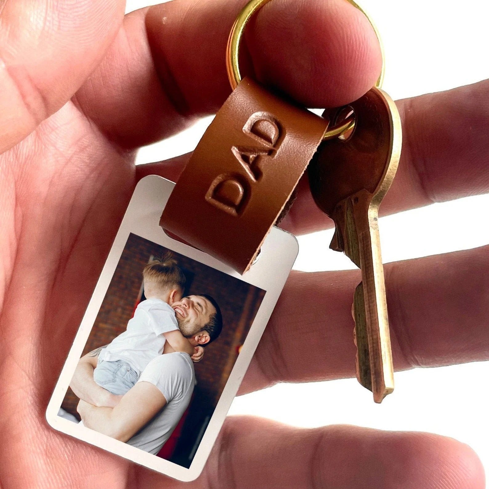Personalised Dad Photo Keyring Keychain