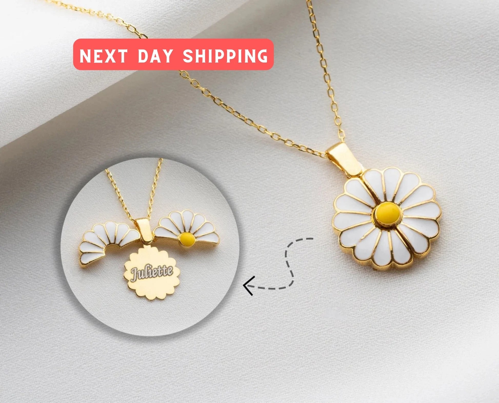 Personalised Daisy Necklace|Gift for Her