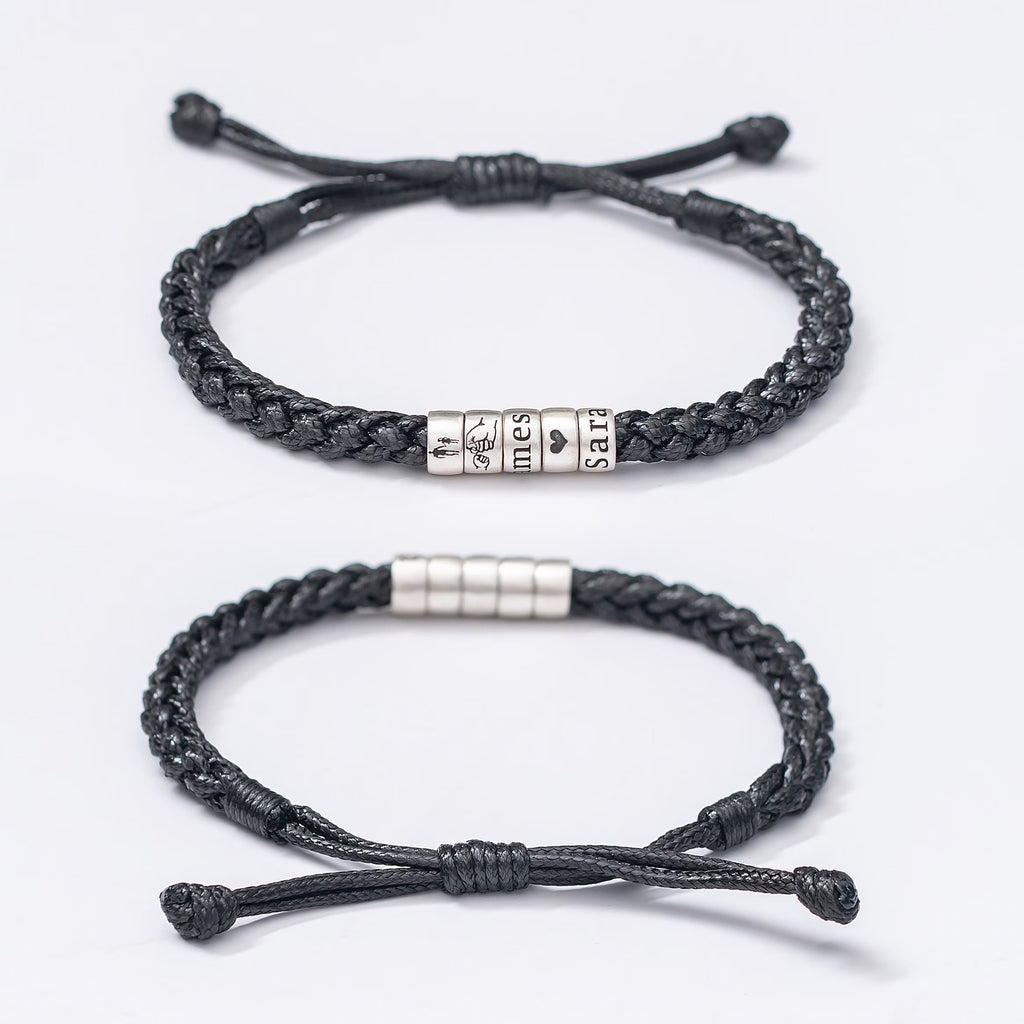 Personalized Women Woven Leather Bracelet