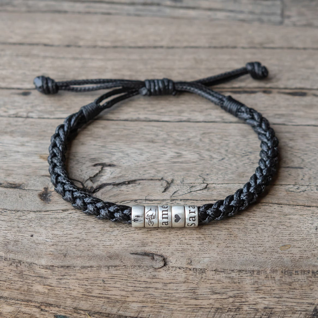 Personalized Women Woven Leather Bracelet