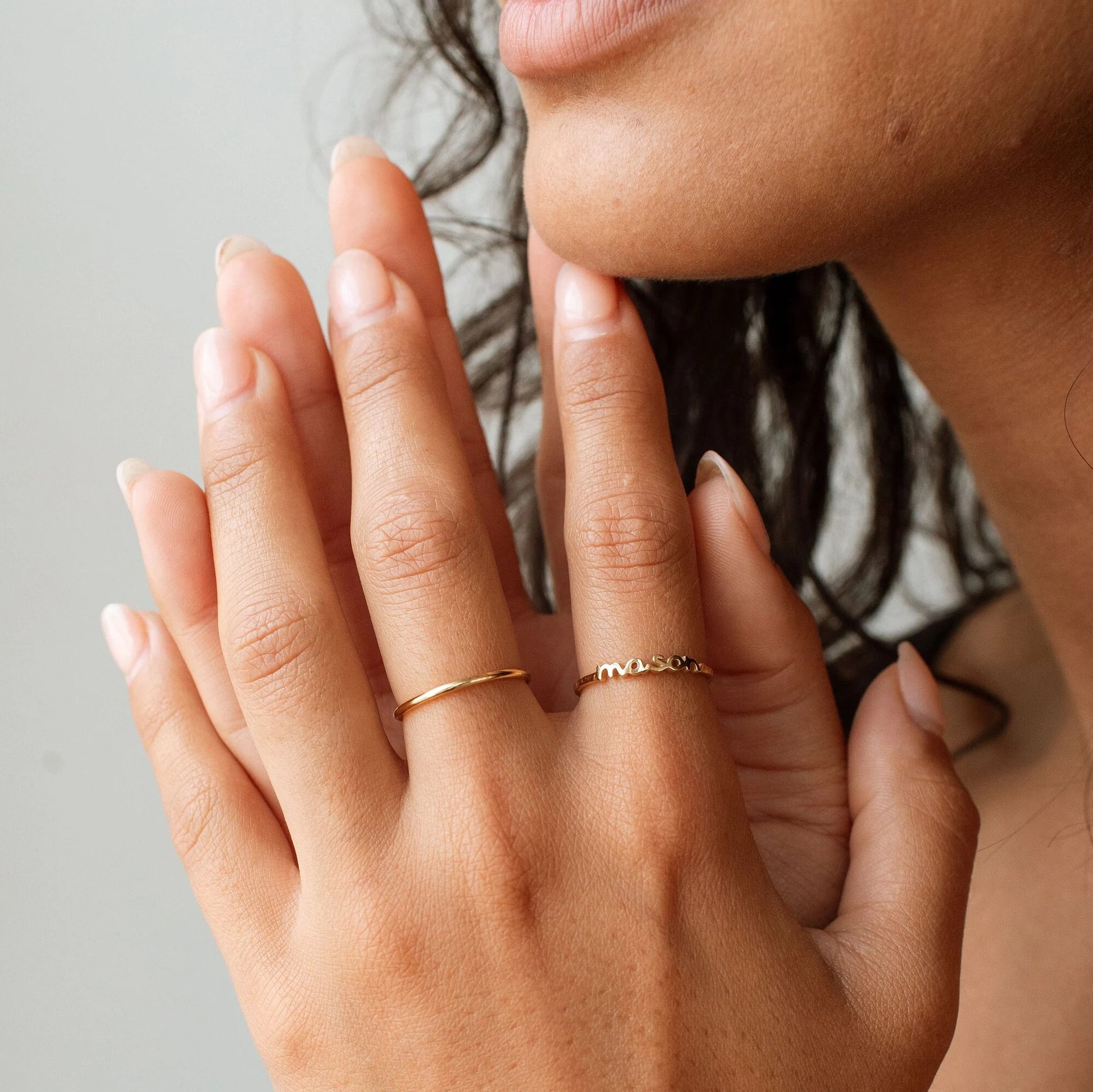 Personalized Stackable Name Rings