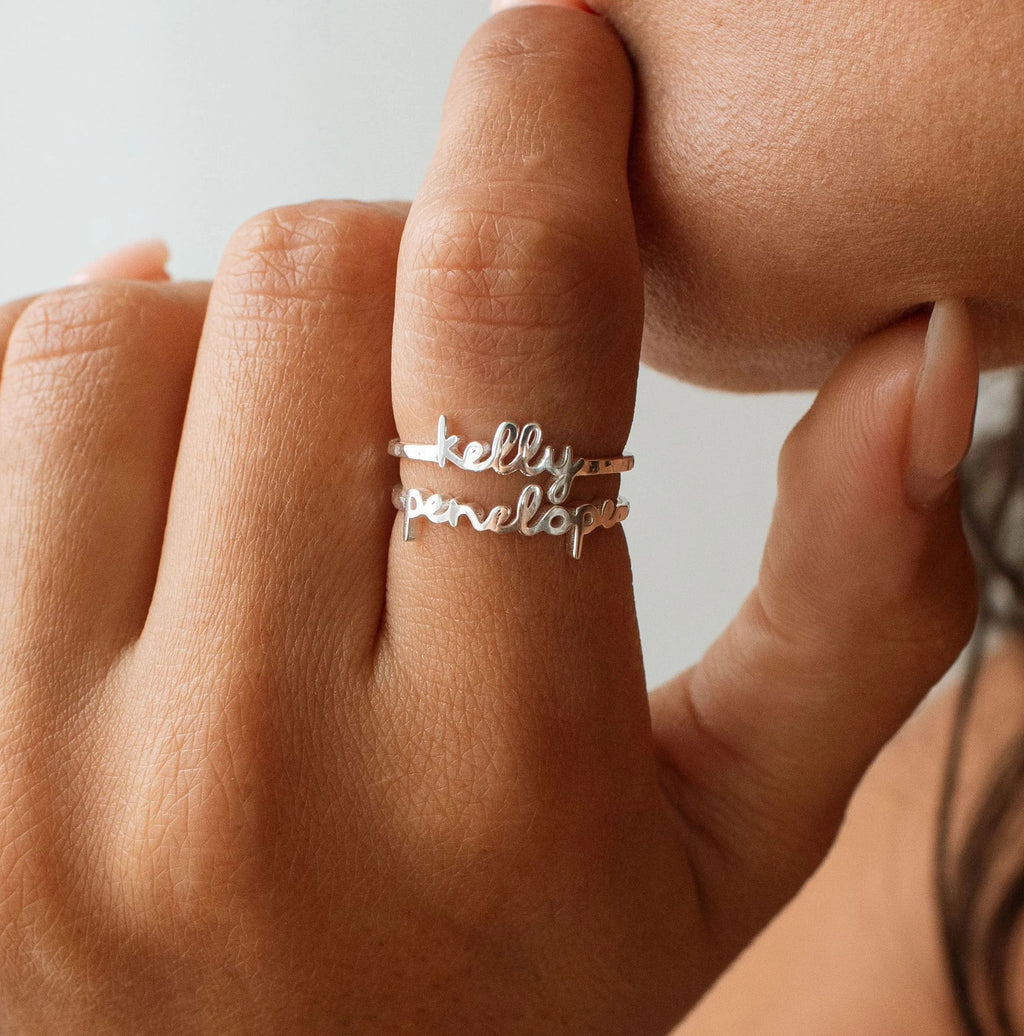 Personalized Stackable Name Rings