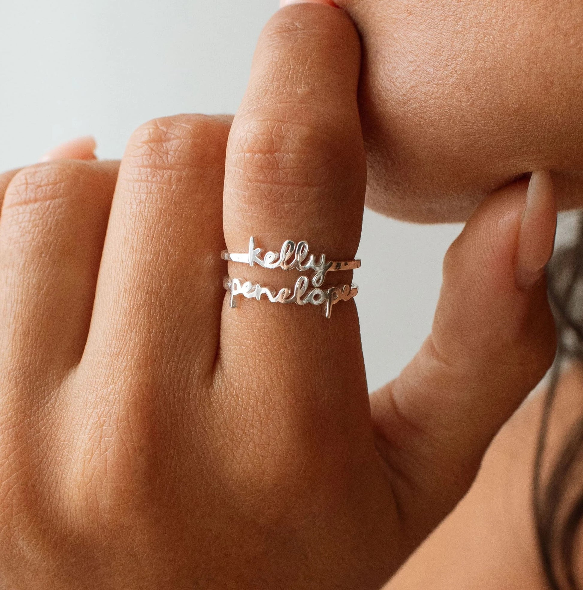 Personalized Stackable Name Rings