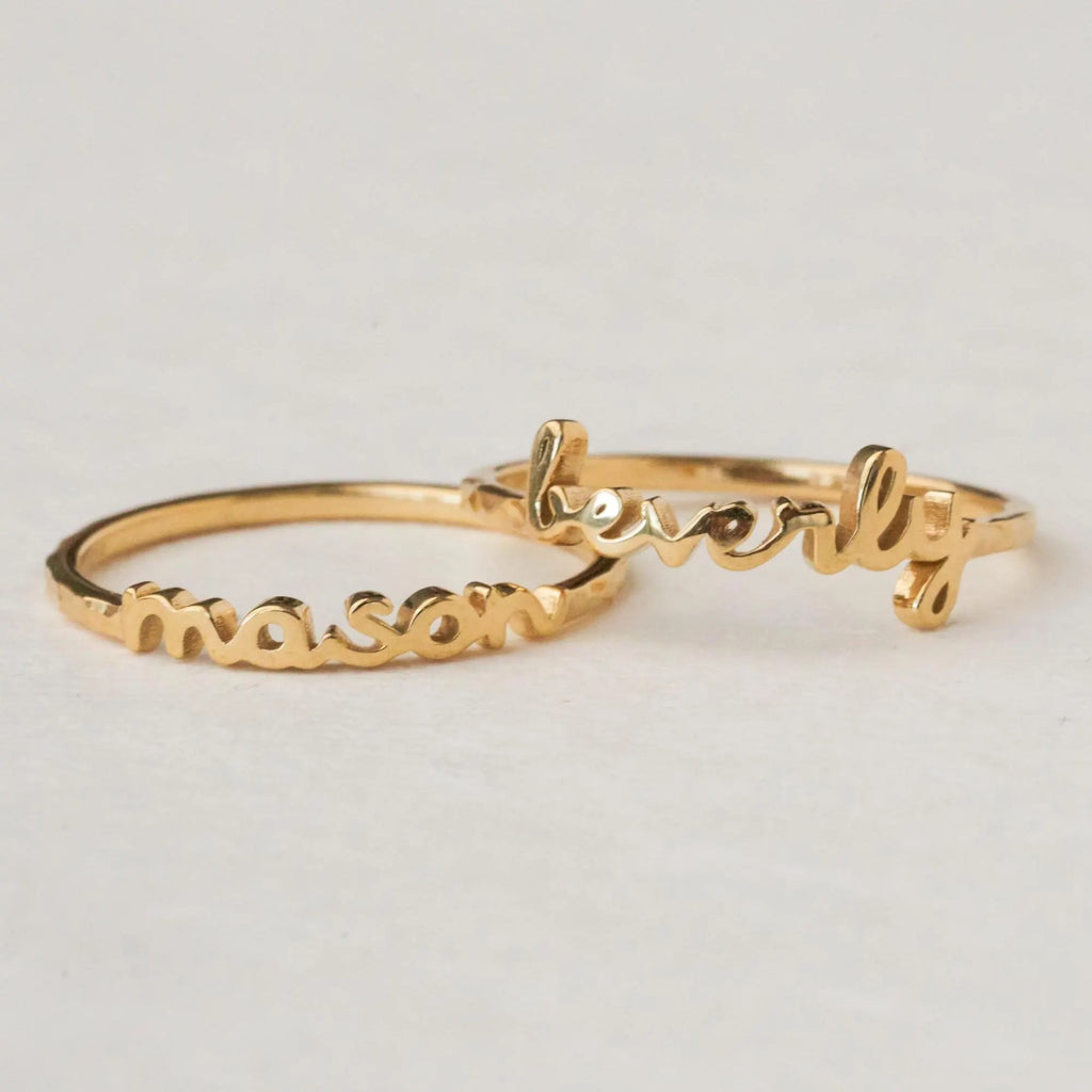 Personalized Stackable Name Rings