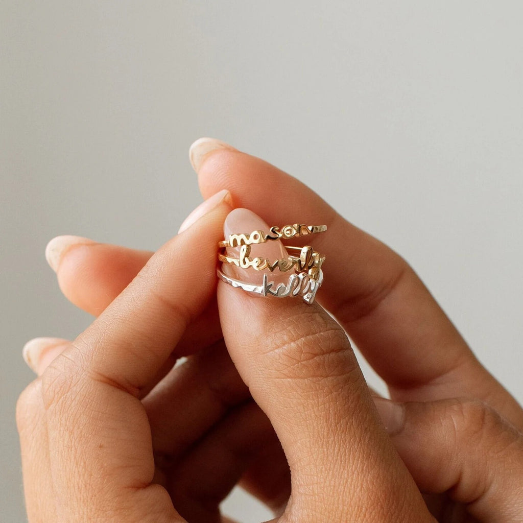 Personalized Stackable Name Rings