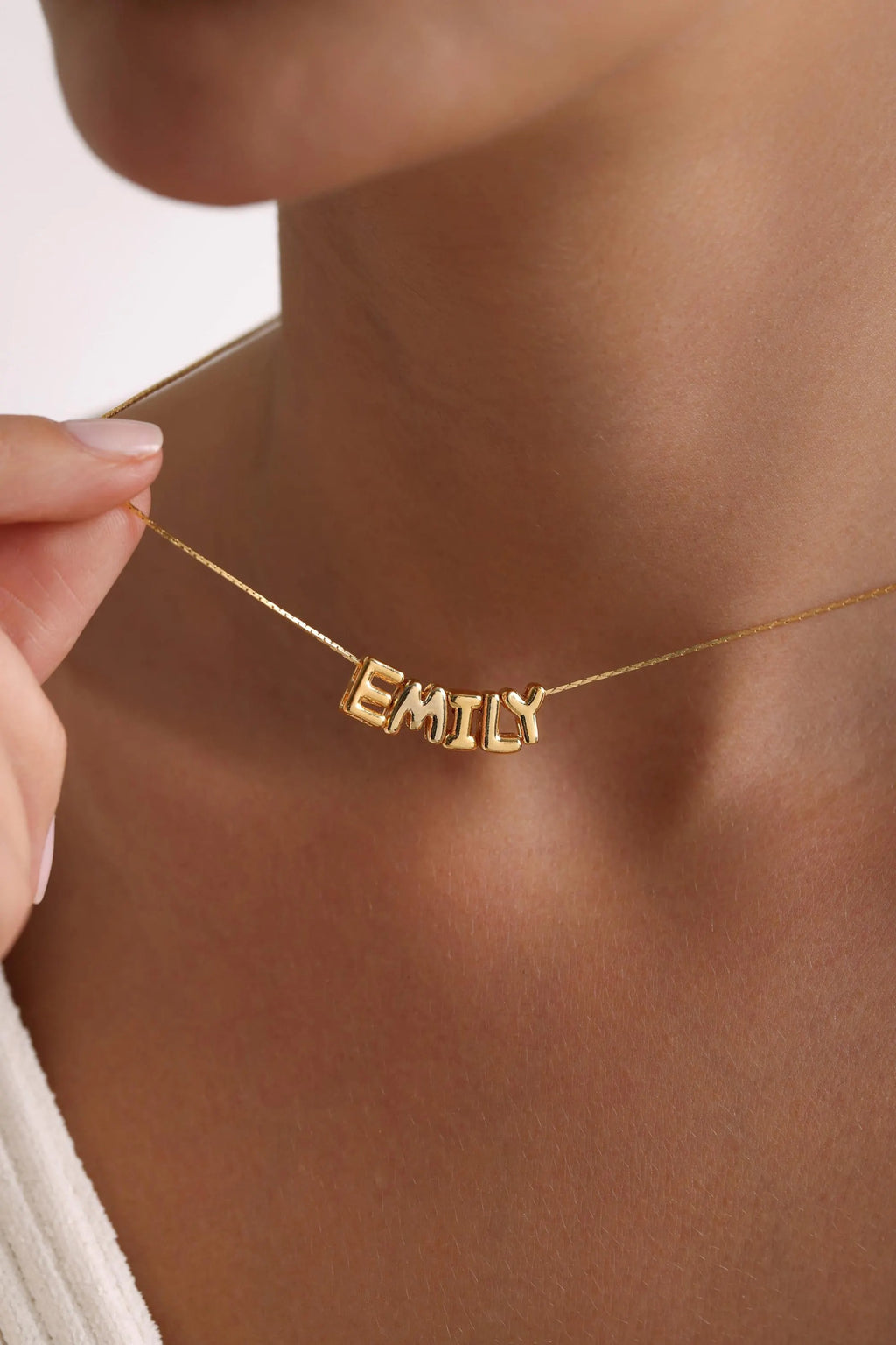 Personalized Tiny Balloon Initial Name Necklace