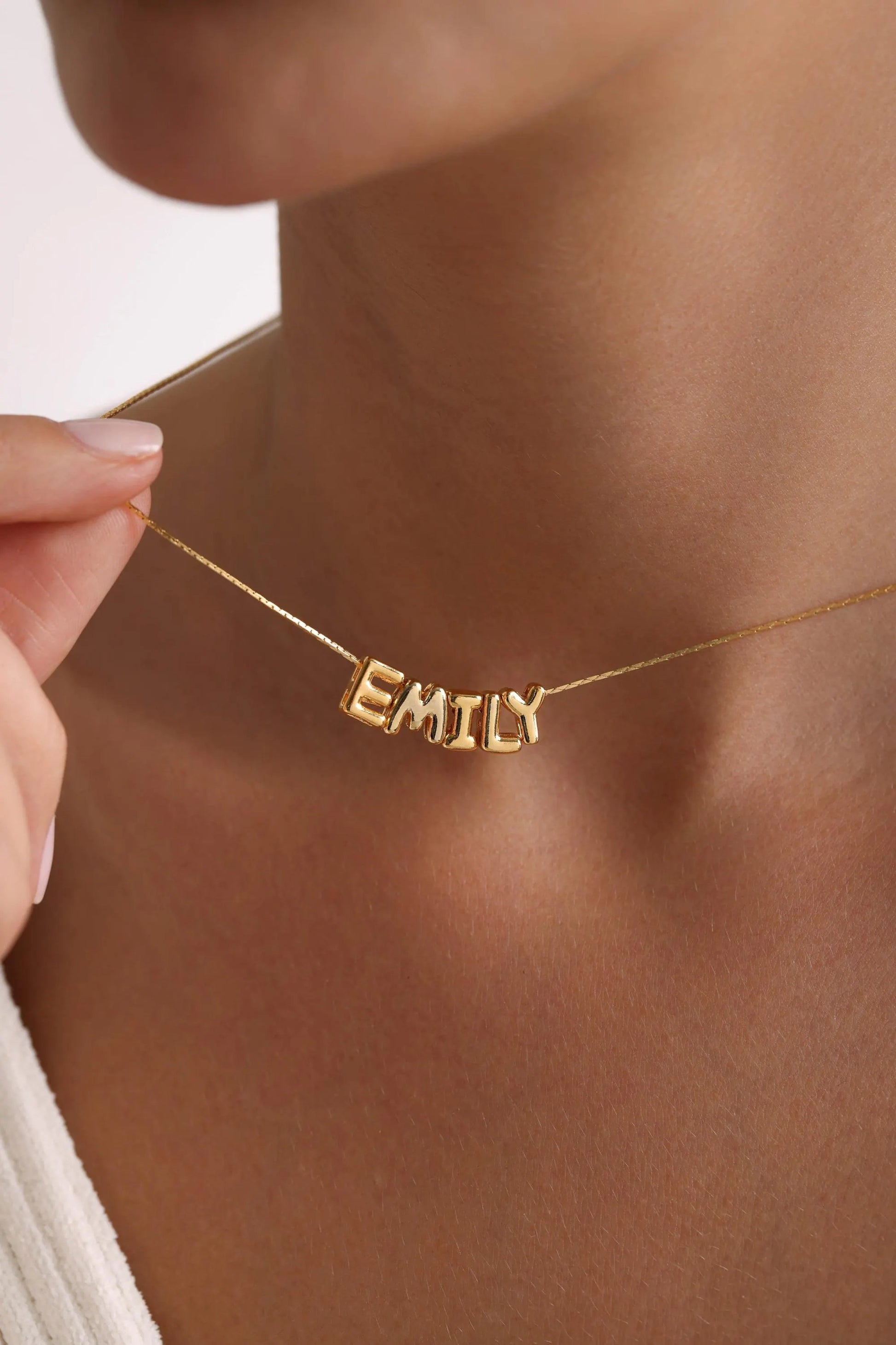 Personalized Tiny Balloon Initial Name Necklace