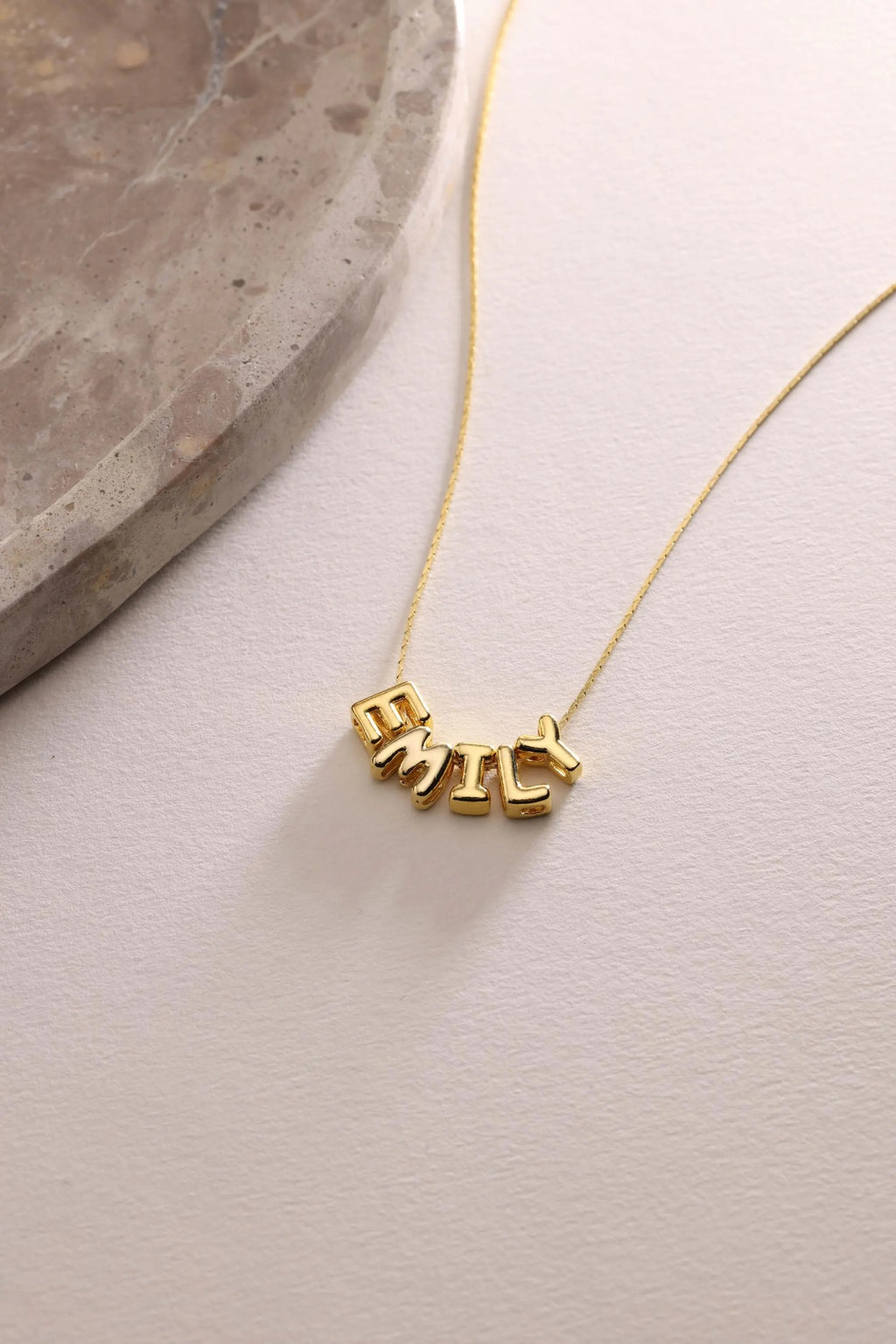 Personalized Tiny Balloon Initial Name Necklace