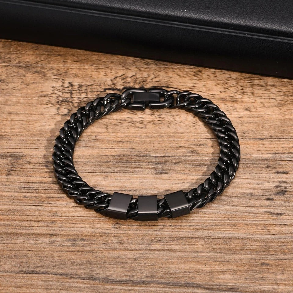 Stainless Steel Men's Bracelet - Custom Engraved with Name - Personalized Handmade