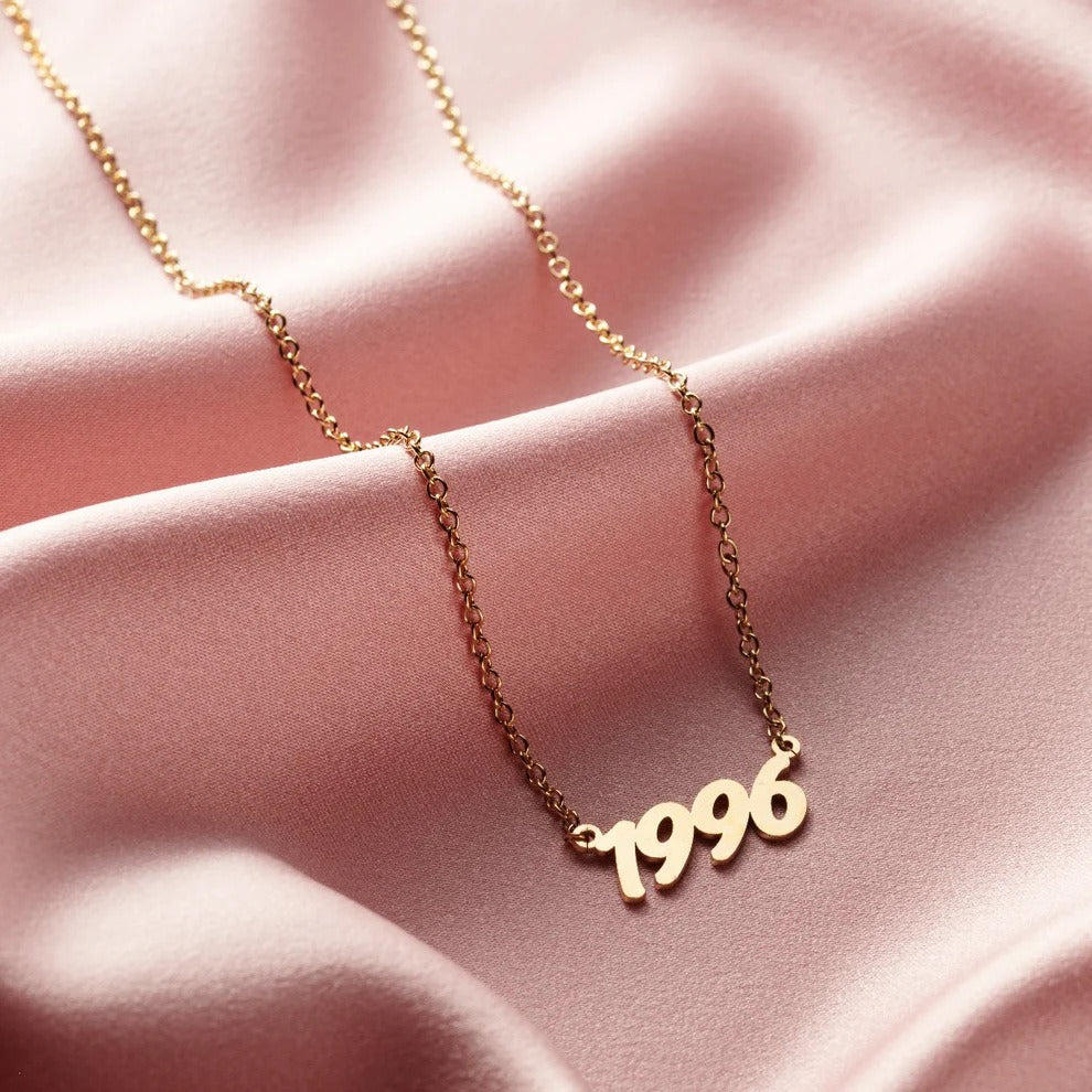 Titanium Steel Year Number Necklace | Custom Birthday Gift Stainless Steel Jewelry