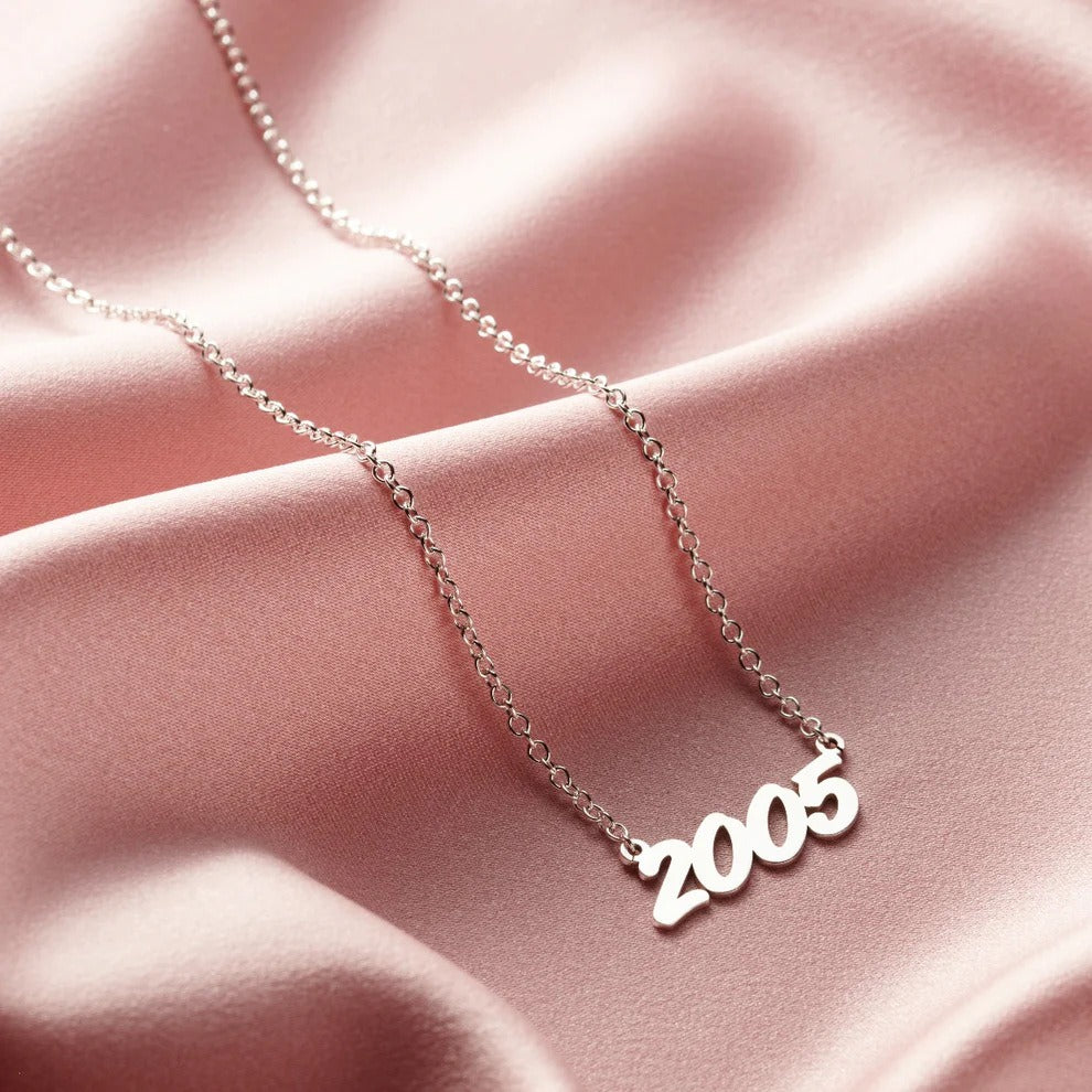 Titanium Steel Year Number Necklace | Custom Birthday Gift Stainless Steel Jewelry
