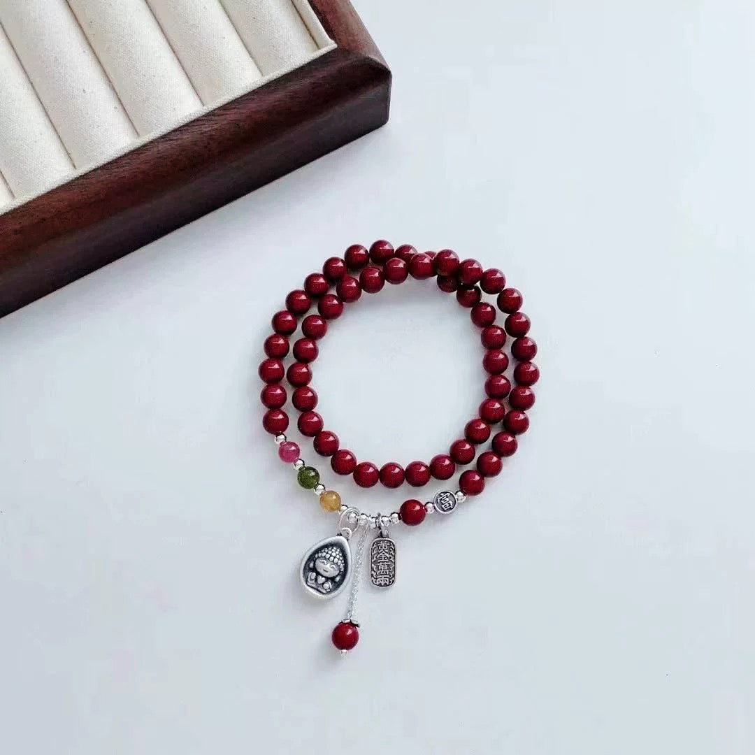 Waterdrop Buddha Bracelet, 'Sacred Flow'