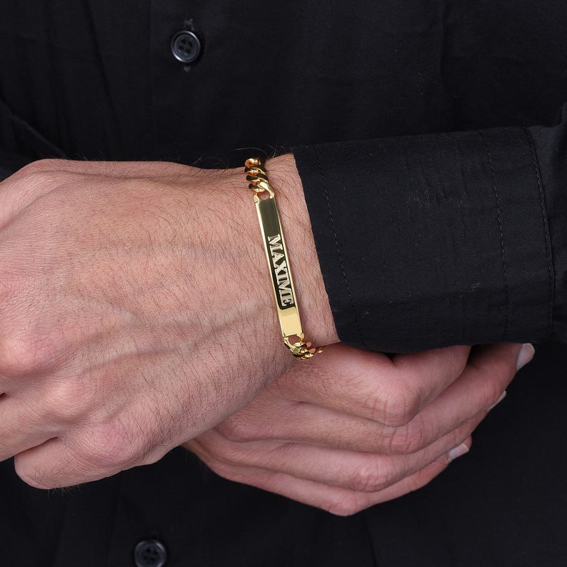 Personalized Men's ID Bracelet with Engraving