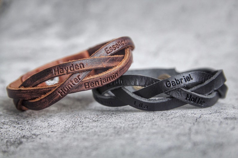 Personalized Gift, Mens hand-braided leather Bracelet