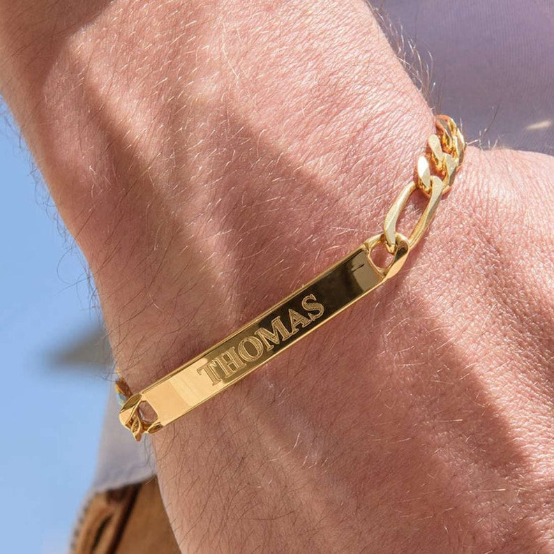 Personalized Men's ID Bracelet with Engraving