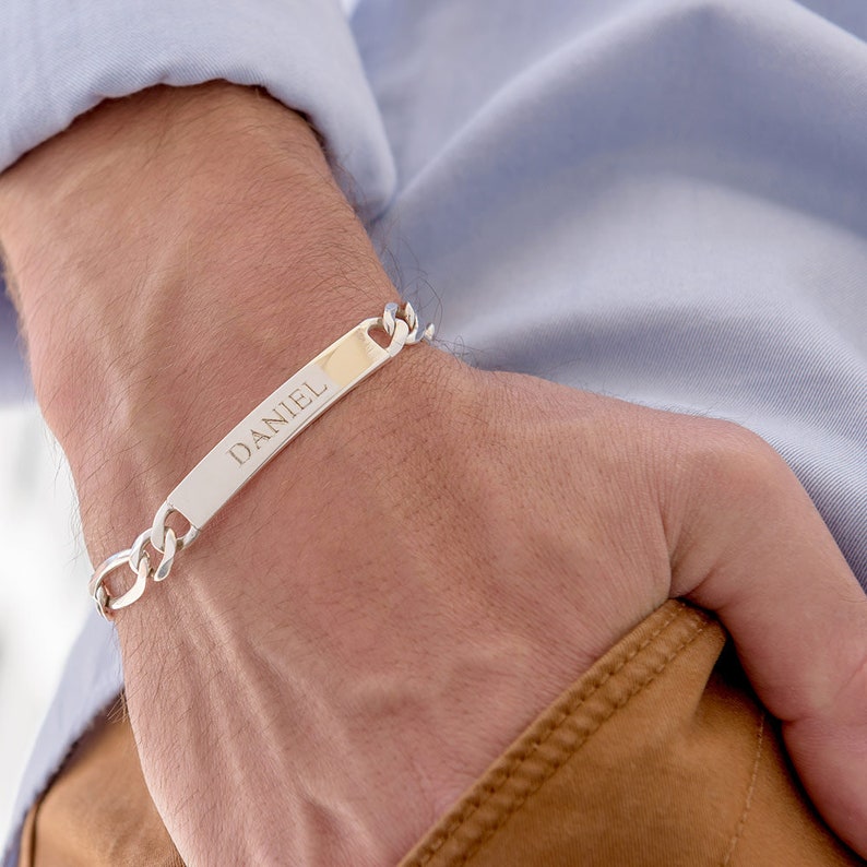 Personalized Men's ID Bracelet with Engraving