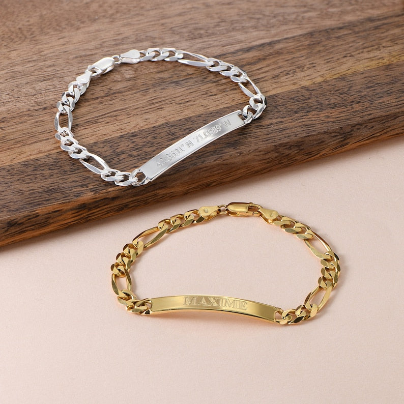 Personalized Men's ID Bracelet with Engraving