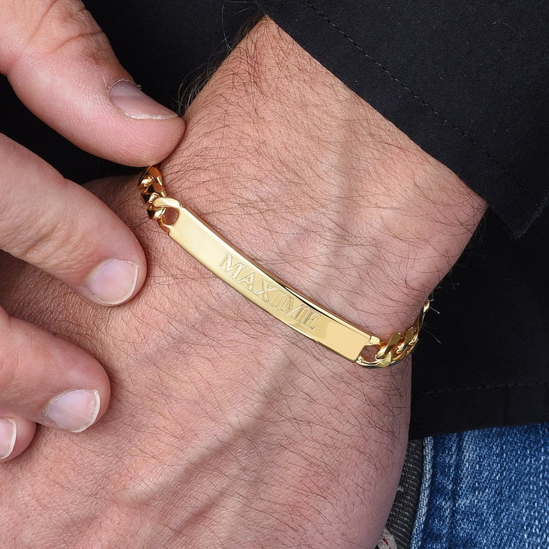 Personalized Men's ID Bracelet with Engraving