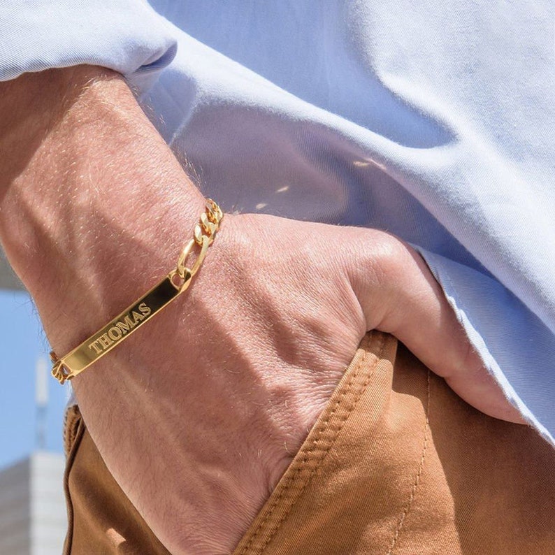 Personalized Men's ID Bracelet with Engraving