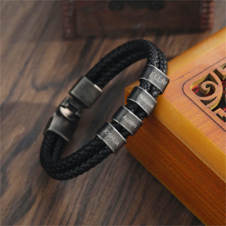 Custom Engraved Kids Name Bracelet, Gift for Husband Dad,