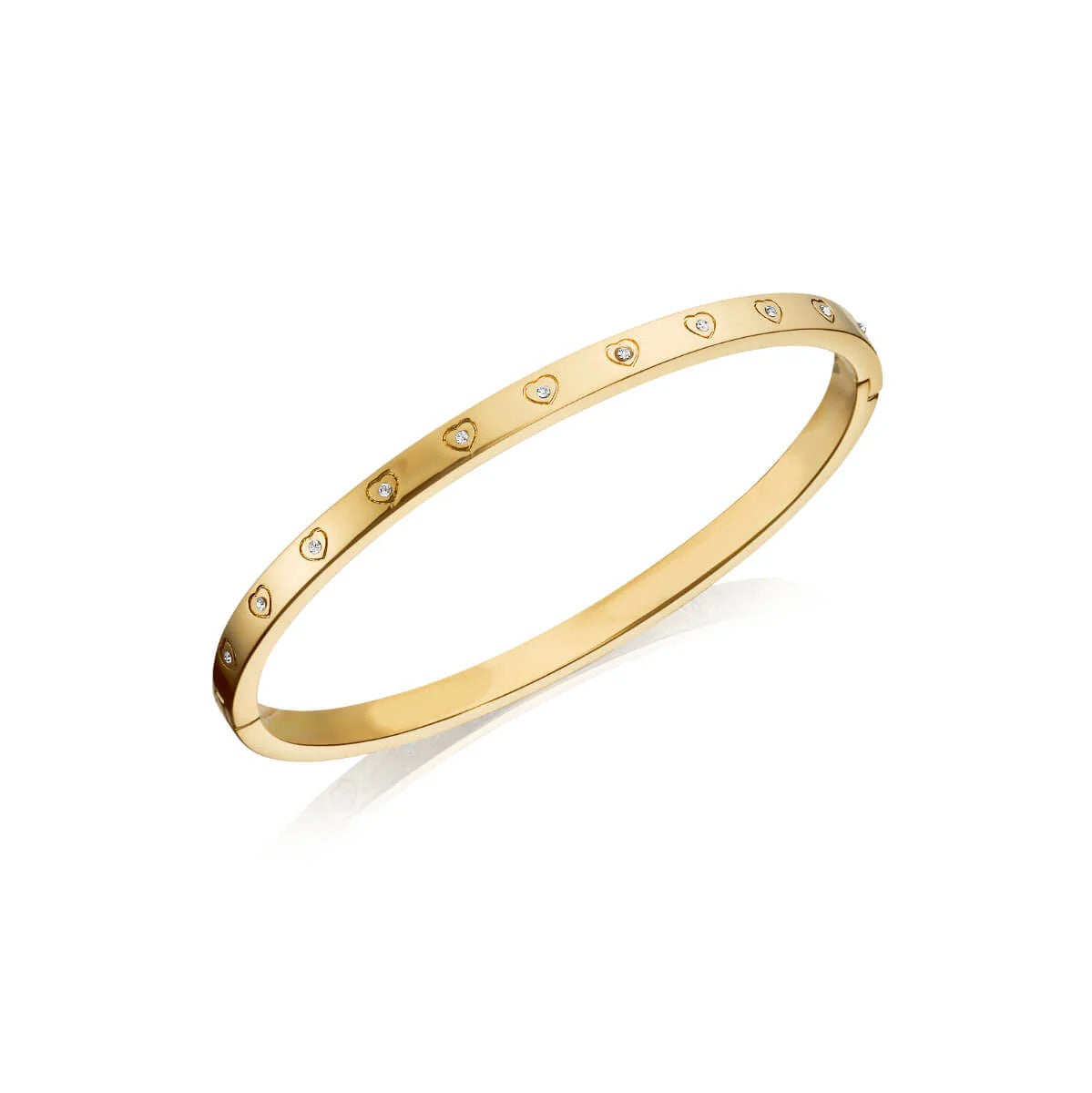 Crystal Heart Bangle Bracelet